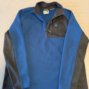 Spyder Royal Blue and Black Fleece Pullover